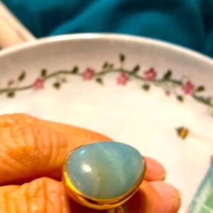 Ring sky blue with gold tones